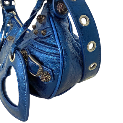 Balenciaga Le Cagole XS Metallic Blau / sehr gut Balenciaga