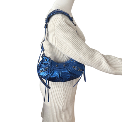 Balenciaga Le Cagole XS Metallic Blau / sehr gut Balenciaga
