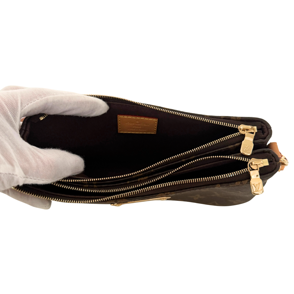 Louis Vuitton Liv Pochette Monogram Canvas Braun / neuwertig Louis Vuitton