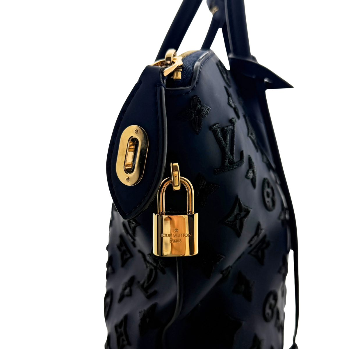 Louis Vuitton Monogram Addiction Lockit MM Dunkelblau / neuwertig Louis Vuitton