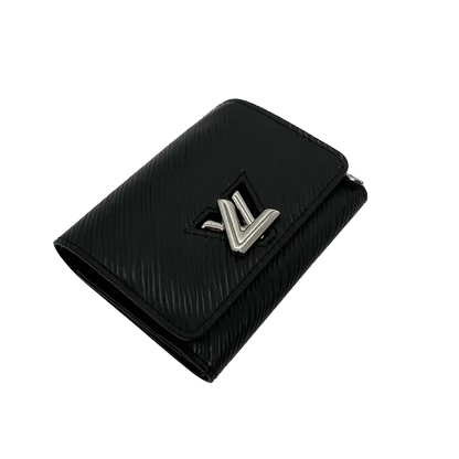 Louis Vuitton Black Epi Twist Compact Wallet Geldbörse / sehr gut Louis Vuitton
