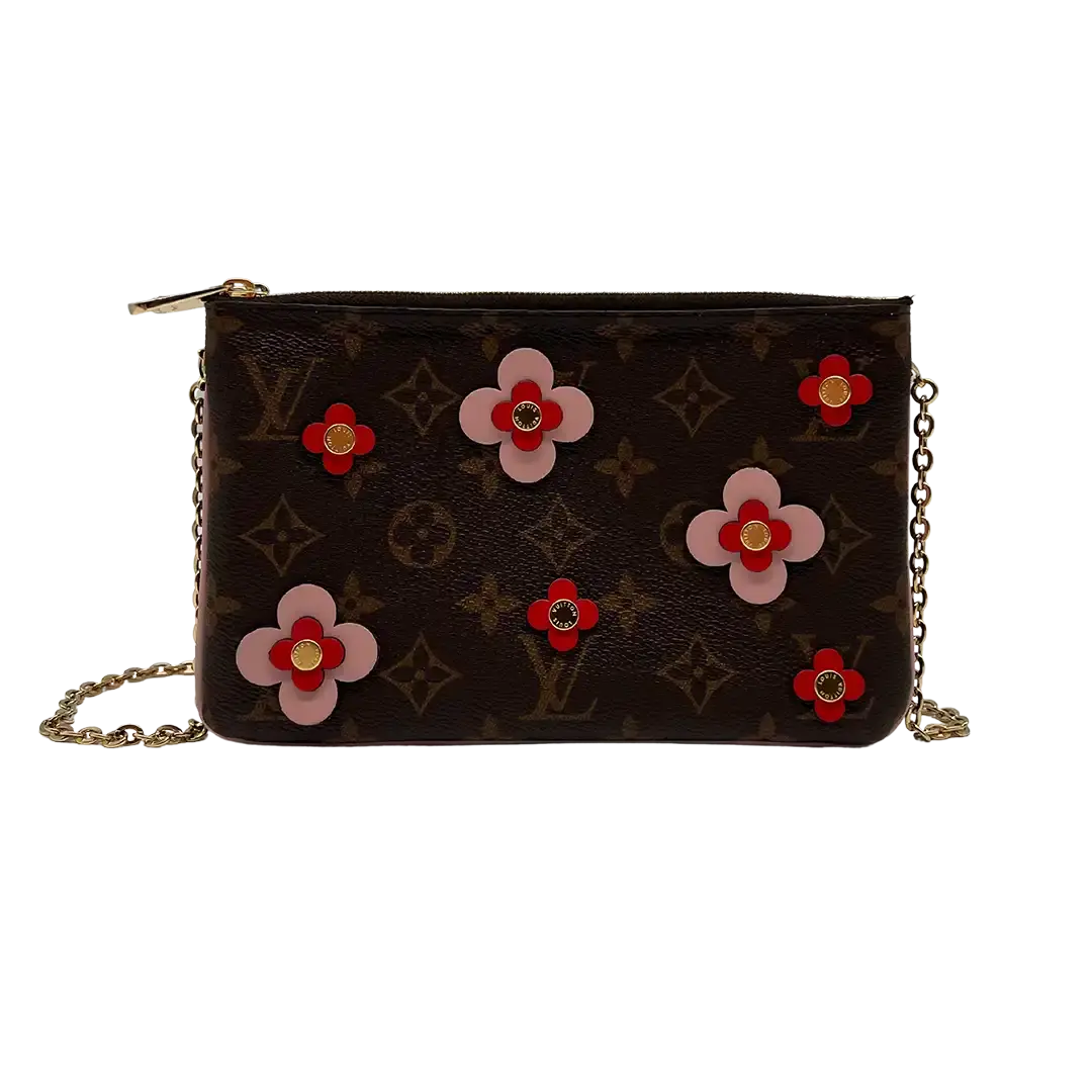 Louis Vuitton Double Zip Pochette Monogram Blooming Flowers Fullset / sehr gut - Echtheitscheck
