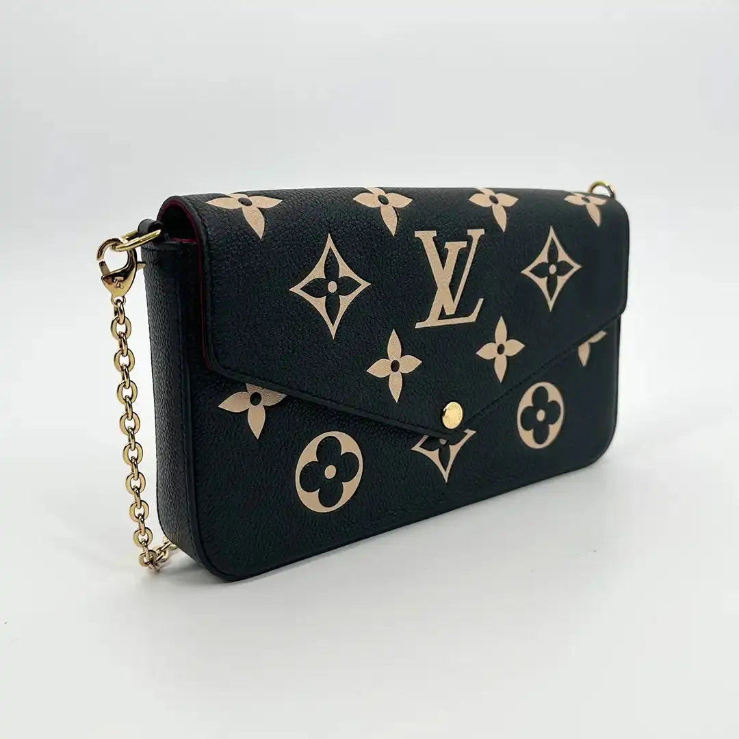 Louis Vuitton Félicie Pochette Monogram Empreinte Leder Bicolor M80482 Fullset / sehr gut Louis Vuitton