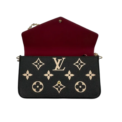 Louis Vuitton Félicie Pochette Monogram Empreinte Leder Bicolor M80482 Fullset / sehr gut Louis Vuitton