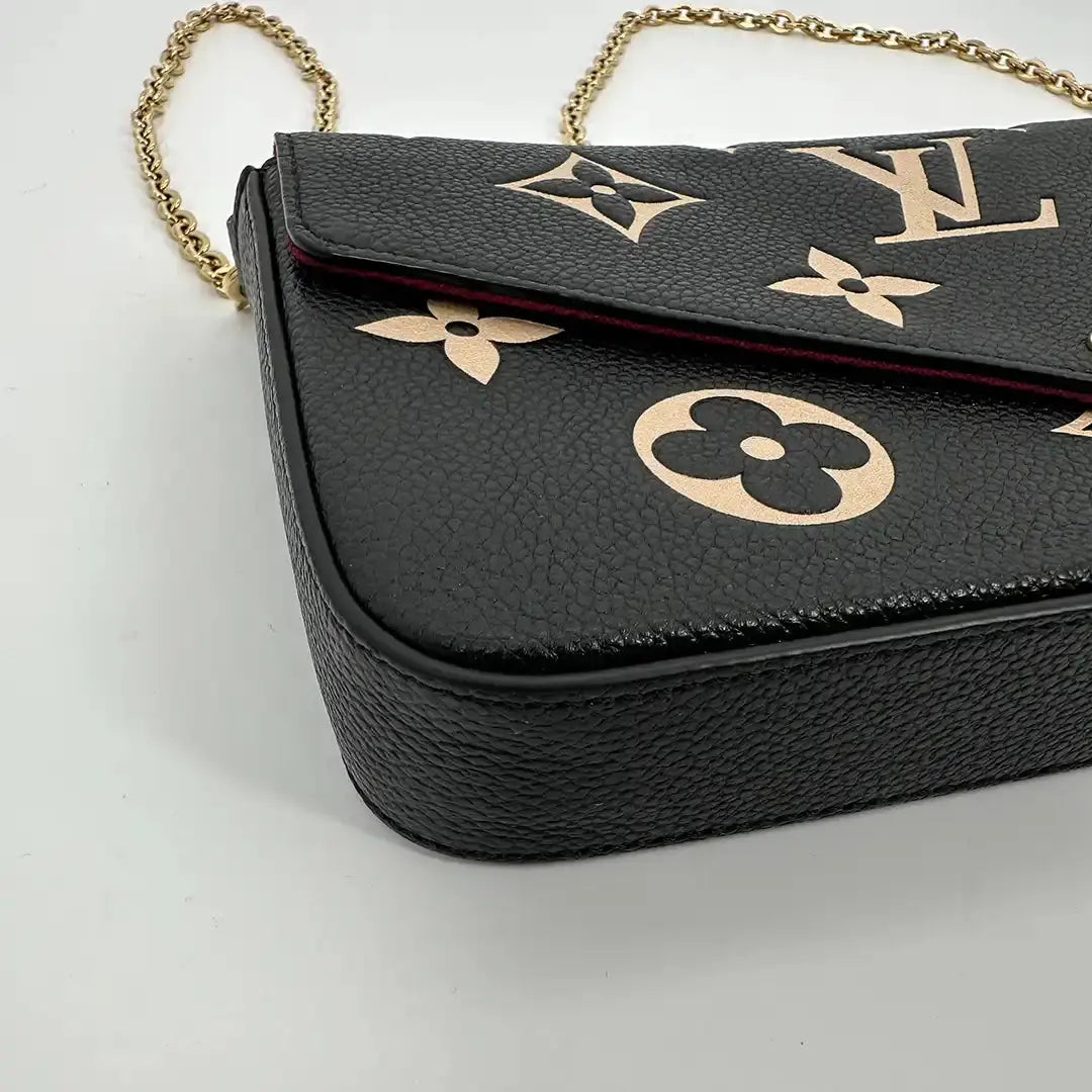 Louis Vuitton Félicie Pochette Monogram Empreinte Leder Bicolor M80482 Fullset / sehr gut Louis Vuitton