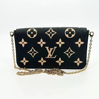 Louis Vuitton Félicie Pochette Monogram Empreinte Leder Bicolor M80482 Fullset / sehr gut Louis Vuitton