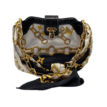 Louis Vuitton Limited Edition weißes Monogramm Charms Linda Alligator Trim Chains Tasche Echtheitscheck