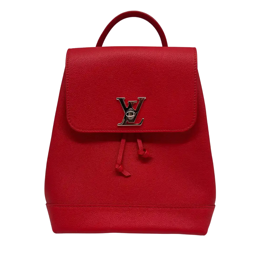 Louis Vuitton Lockme M41814 Lederrucksack Rot Silber / sehr gut Louis Vuitton