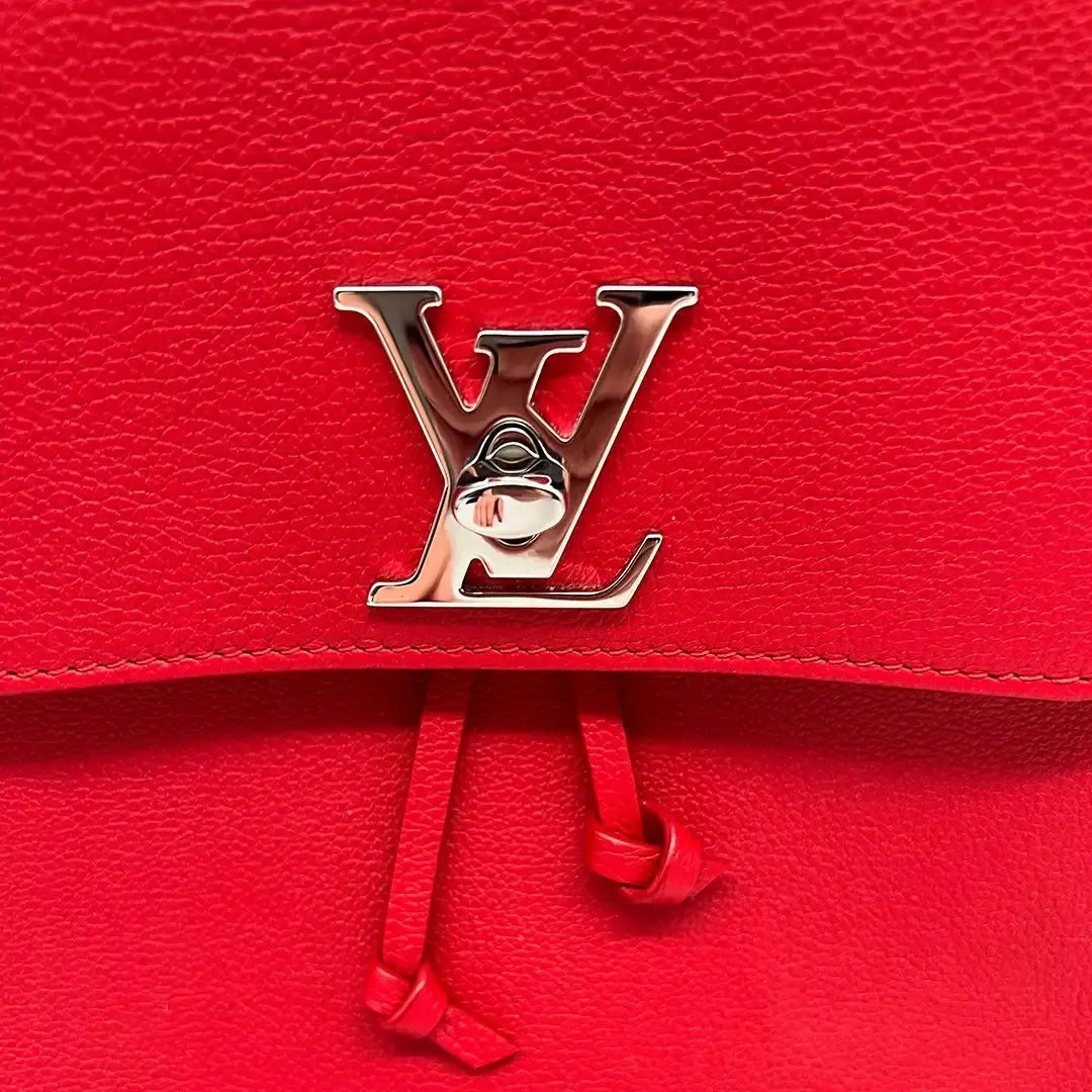 Louis Vuitton Lockme M41814 Lederrucksack Rot Silber / sehr gut Louis Vuitton