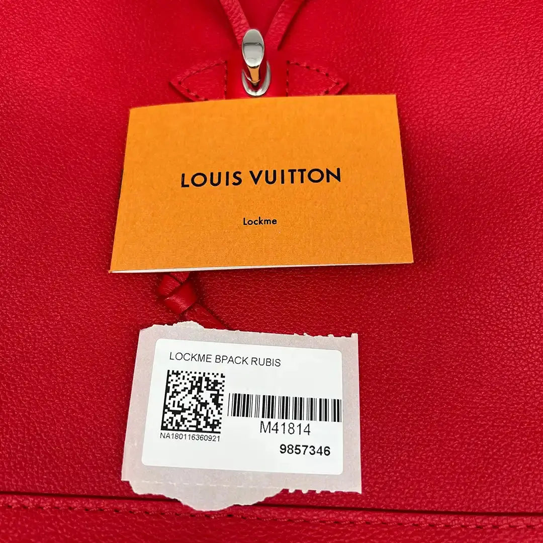 Louis Vuitton Lockme M41814 Lederrucksack Rot Silber / sehr gut Louis Vuitton