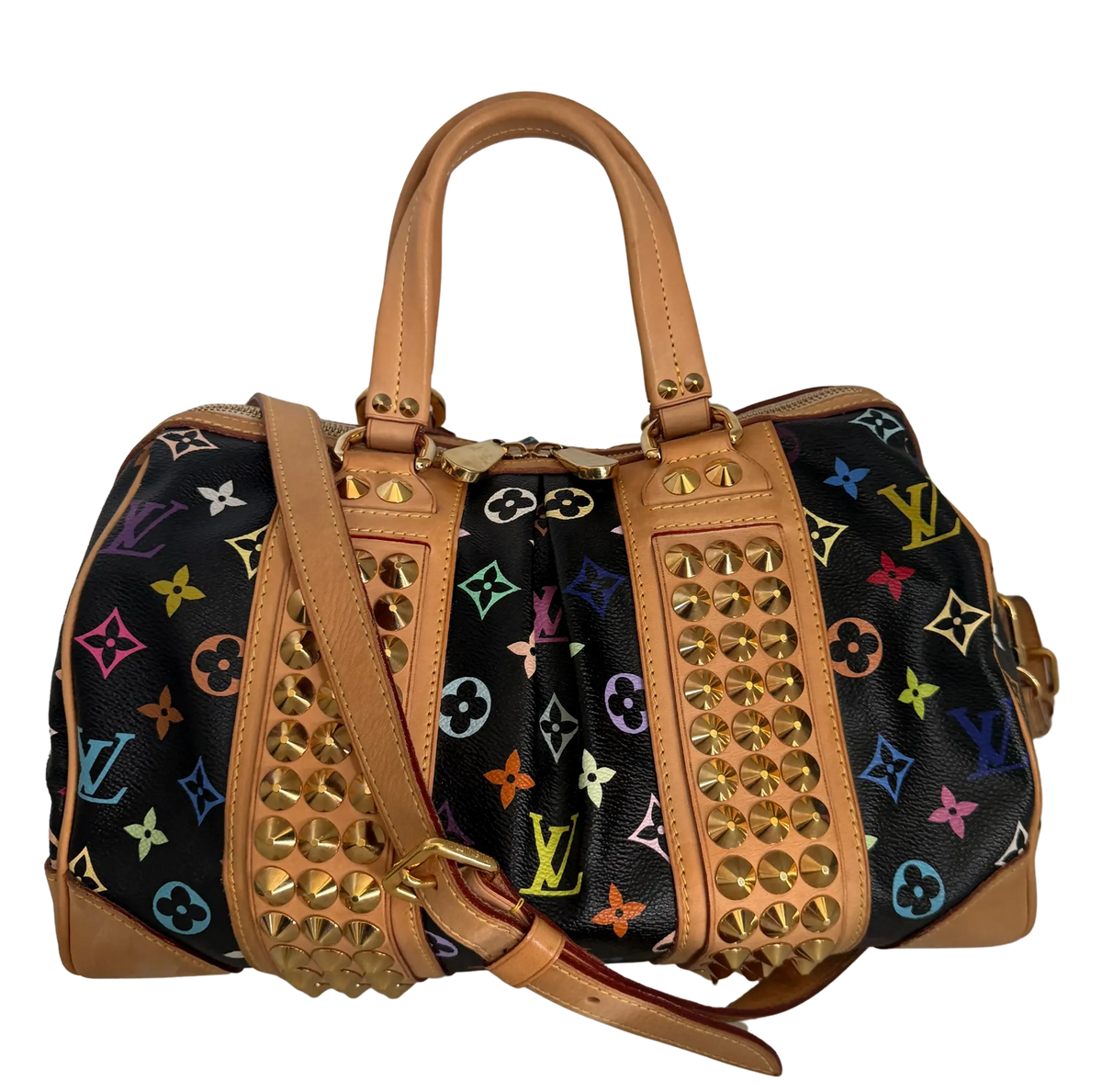 Louis Vuitton Monogram Courtney Handtasche MM Schwarz Multicolor/ gut Louis Vuitton
