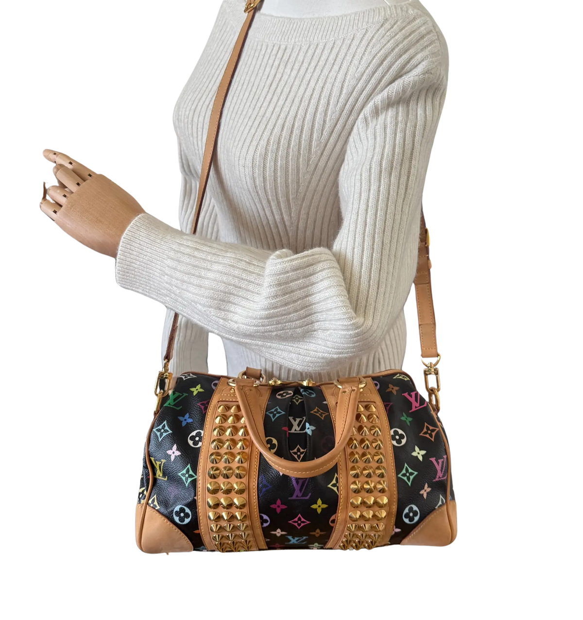 Louis Vuitton Monogram Courtney Handtasche MM Schwarz Multicolor/ gut Louis Vuitton
