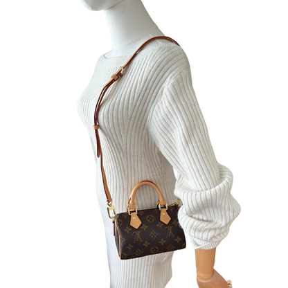 Louis Vuitton Nano Speedy Monogram Canvas braun 2023 M81085 / neuwertig Louis Vuitton