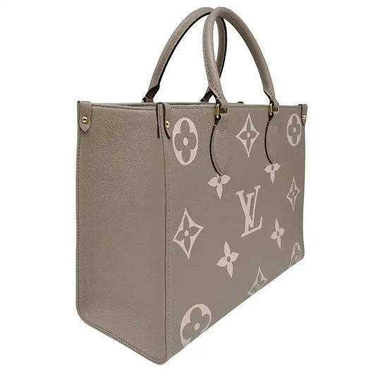 Louis Vuitton Onthego MM mittelgroß Tourterelle / Creme Empreinte Leder Fullset / wie neu - Echtheitscheck