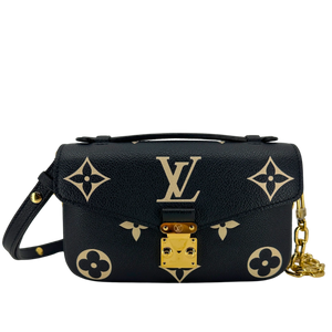 Louis Vuitton Pochette Métis East West Empreinte Leer zwart/beige M46596
