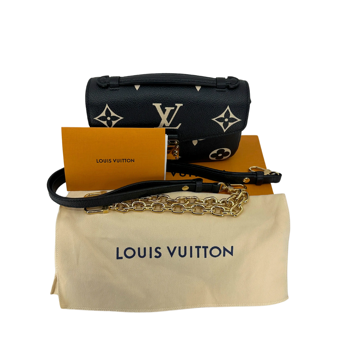 Louis Vuitton Pochette Métis East West Empreinte Leder schwarz / beige M46596 Fullset / neuwertig Louis Vuitton
