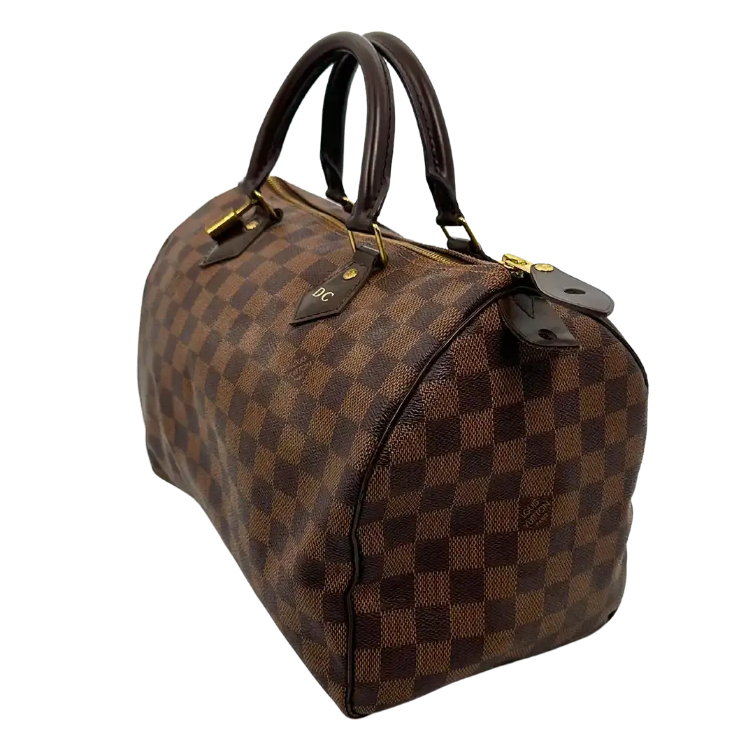 Louis Vuitton Speedy 30 Damier Ebene Hot Stamping D.C / Akzeptabel Louis Vuitton