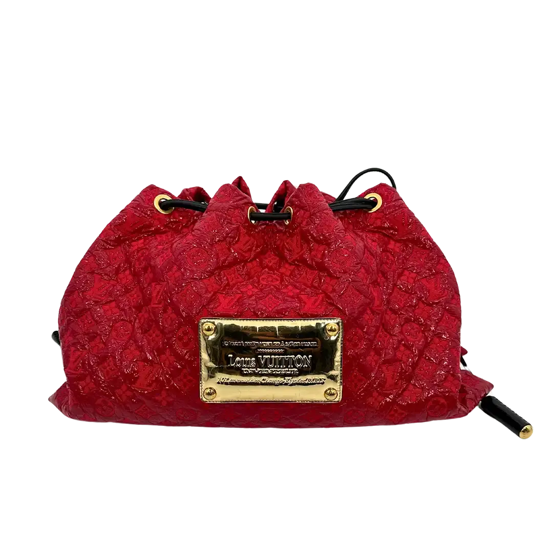 Louis Vuitton Squishy Tote Bag mit Kordelzug Monogram Vinyl rot M95257 / sehr gut Louis Vuitton