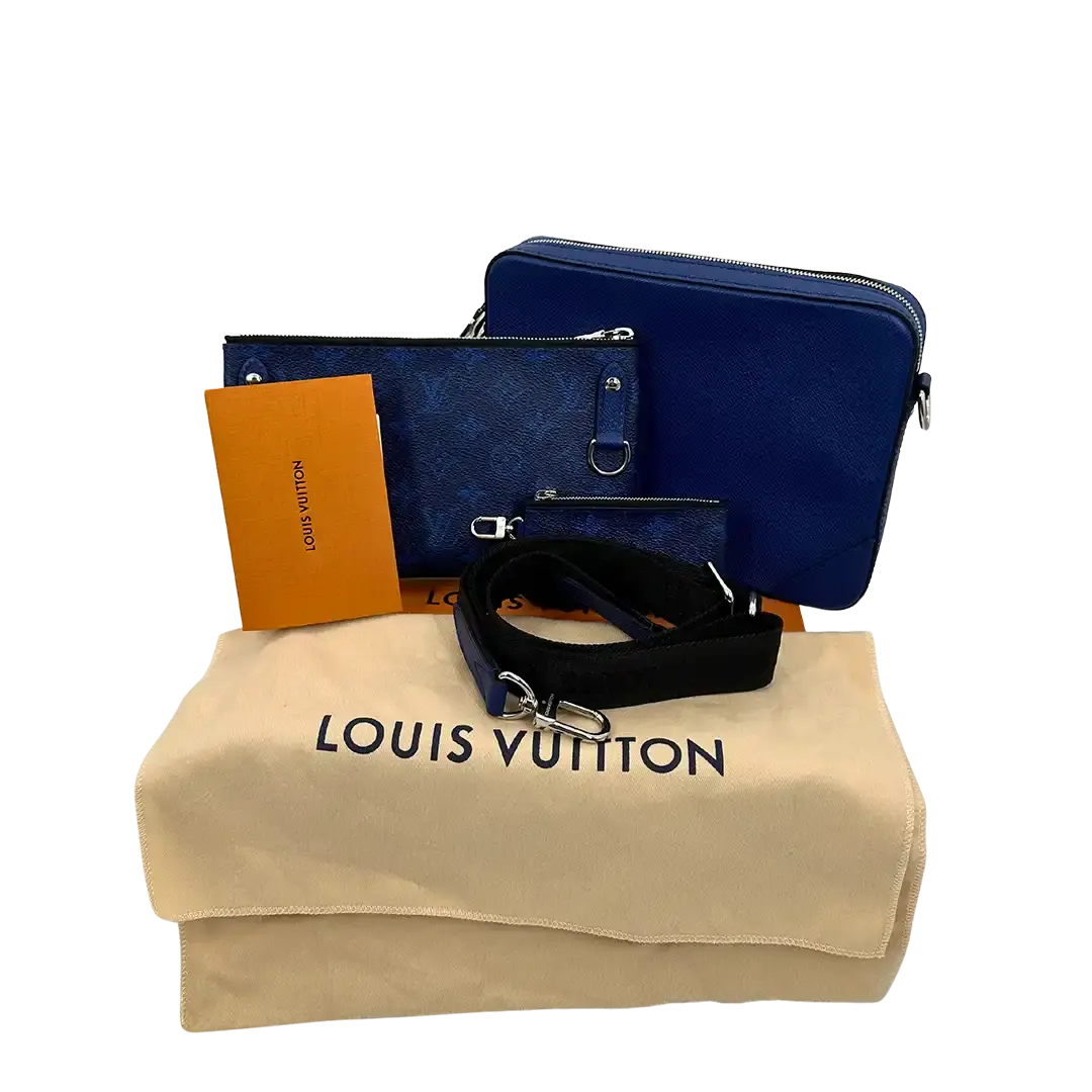 Louis Vuitton Trio Messenger Bag Taigarama Cobalt blau M30848 Fullset / neuwertig Louis Vuitton
