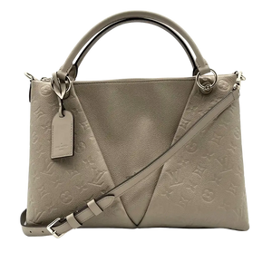 Louis Vuitton V Tote MM Monogram Tourterelle Empreinte leer grijs