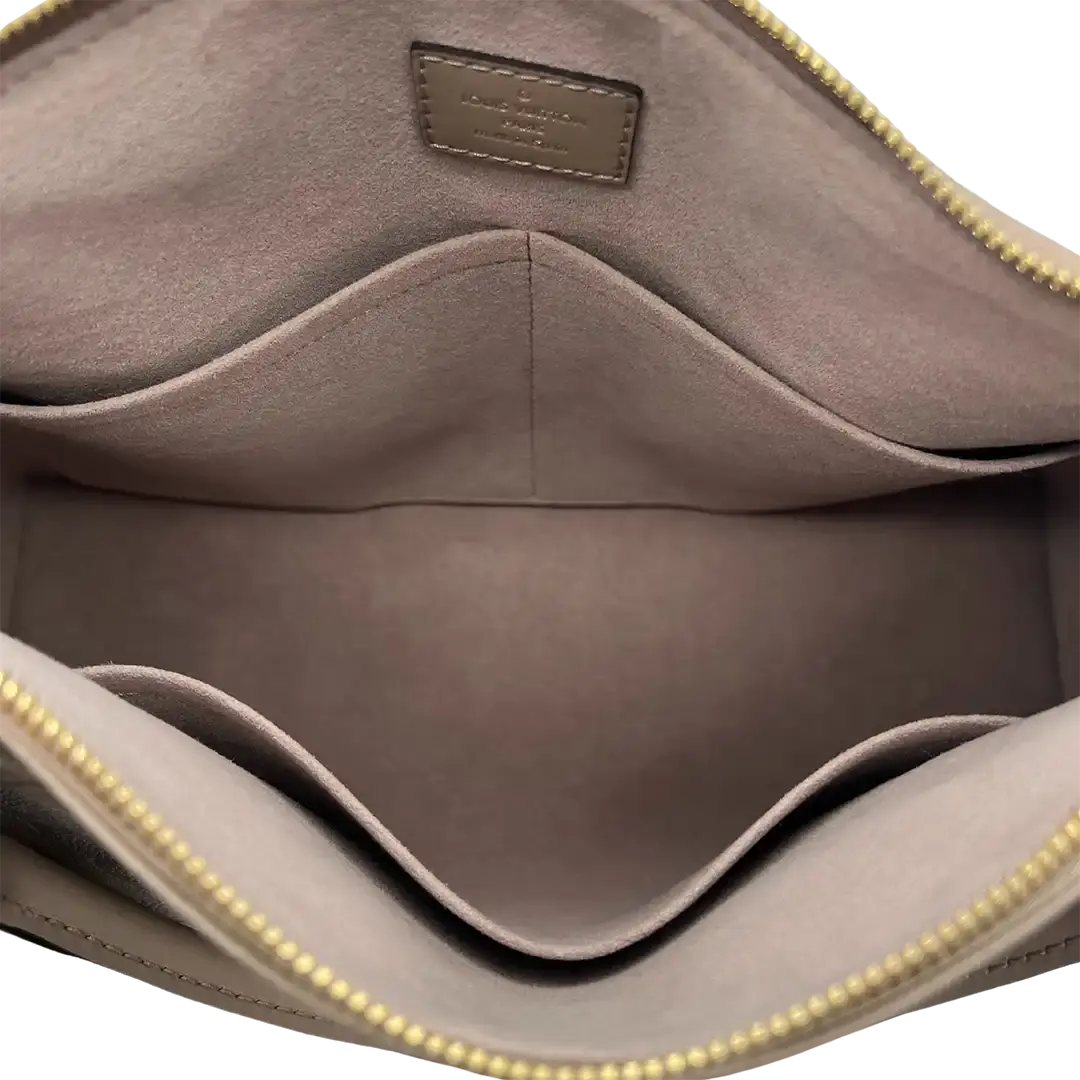 Louis Vuitton V Tote MM Monogram Tourterelle Empreinte Leder grau / neuwertig Louis Vuitton