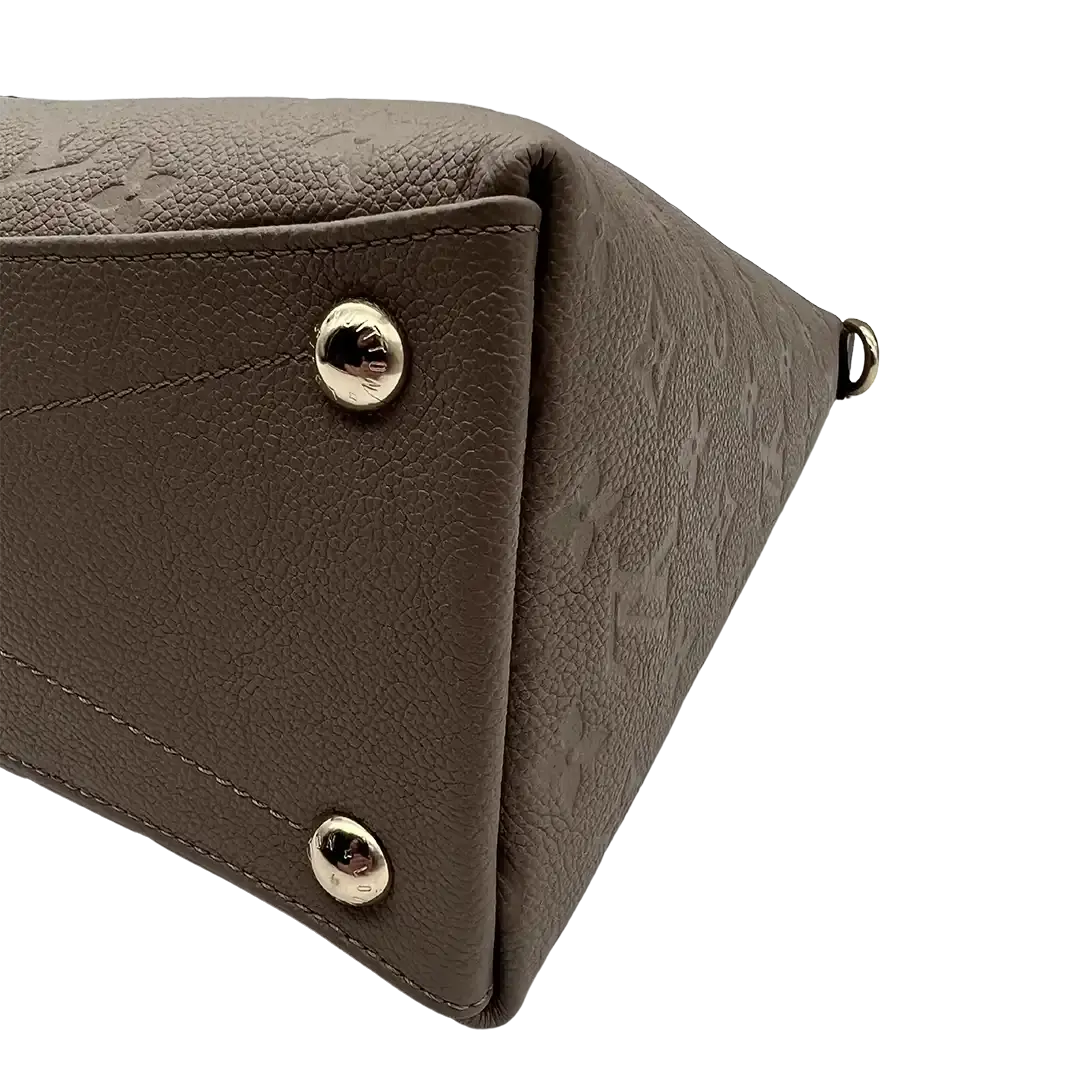 Louis Vuitton V Tote MM Monogram Tourterelle Empreinte Leder grau / neuwertig Louis Vuitton
