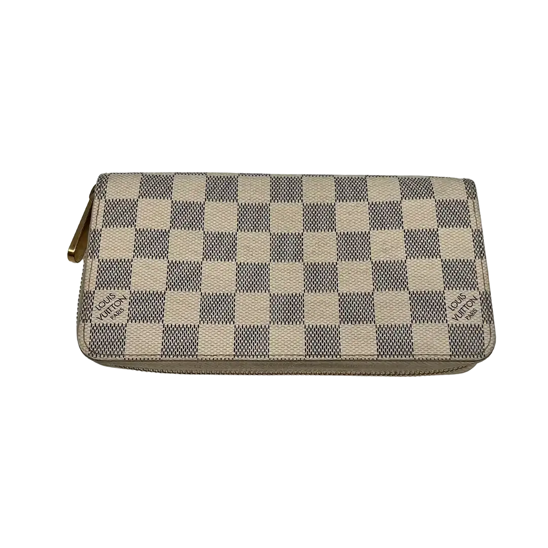 Louis Vuitton Zippy Damier Azur Canvas Geldbörse / gut Louis Vuitton