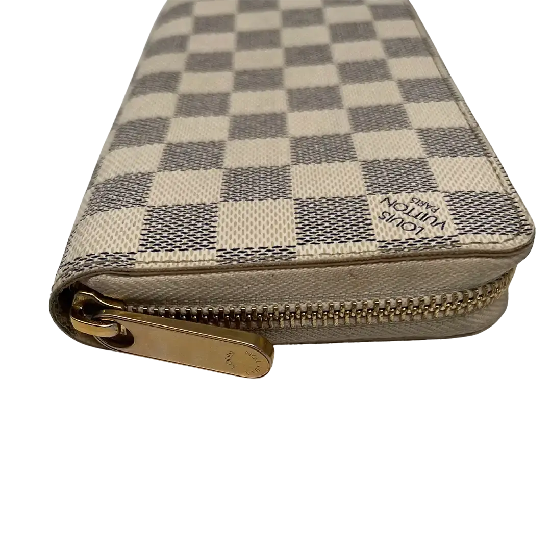 Louis Vuitton Zippy Damier Azur Canvas Geldbörse / gut Louis Vuitton