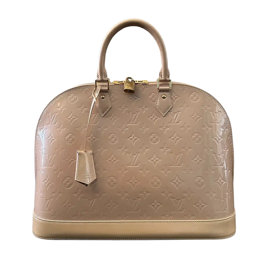 Louis Vuitton Alma GM Vernis Leder beige / neuwertig Louis Vuitton