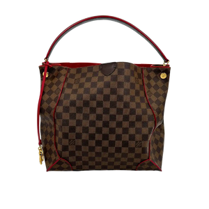 Louis Vuitton Caissa Hobo Damier Ebene Canvas Cerise Handtas