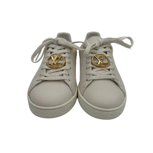 Louis Vuitton Frontrow lederen sneakers wit en goud dames maat 37