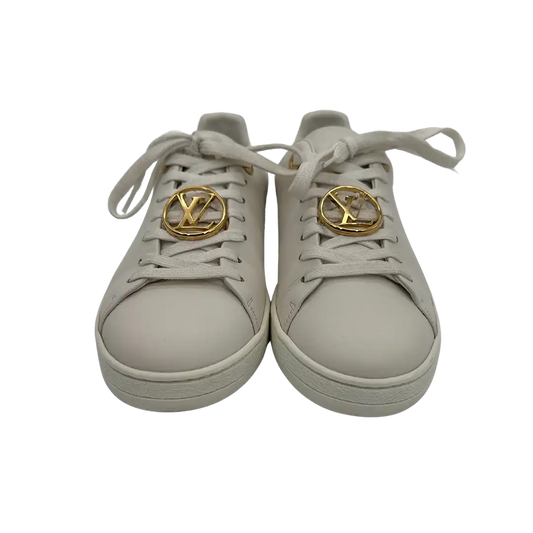 Louis Vuitton Frontrow Leder Sneaker weiß und gold Frauen  Größe 37 / sehr gut Louis Vuitton