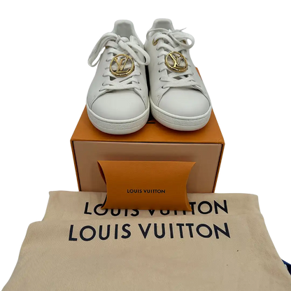 Louis Vuitton Frontrow Leder Sneaker weiß und gold Frauen  Größe 37 / sehr gut Louis Vuitton