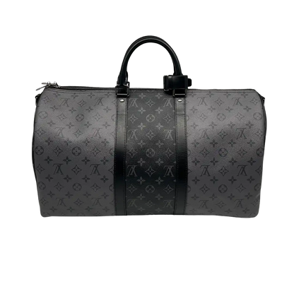 Louis Vuitton Keepall 50 Bandouliere Monogram Eclipse Reverse 50 grau Fullset / ungetragen Louis Vuitton