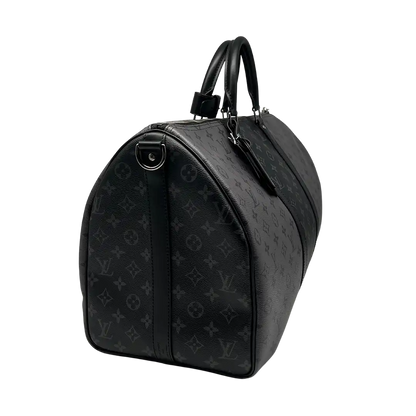 Louis Vuitton Keepall 50 Bandouliere Monogram Eclipse Reverse 50 grau Fullset / ungetragen Louis Vuitton