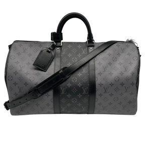 Louis Vuitton Keepall 50 Bandoulière Monogram Eclipse Reverse 50 grijs