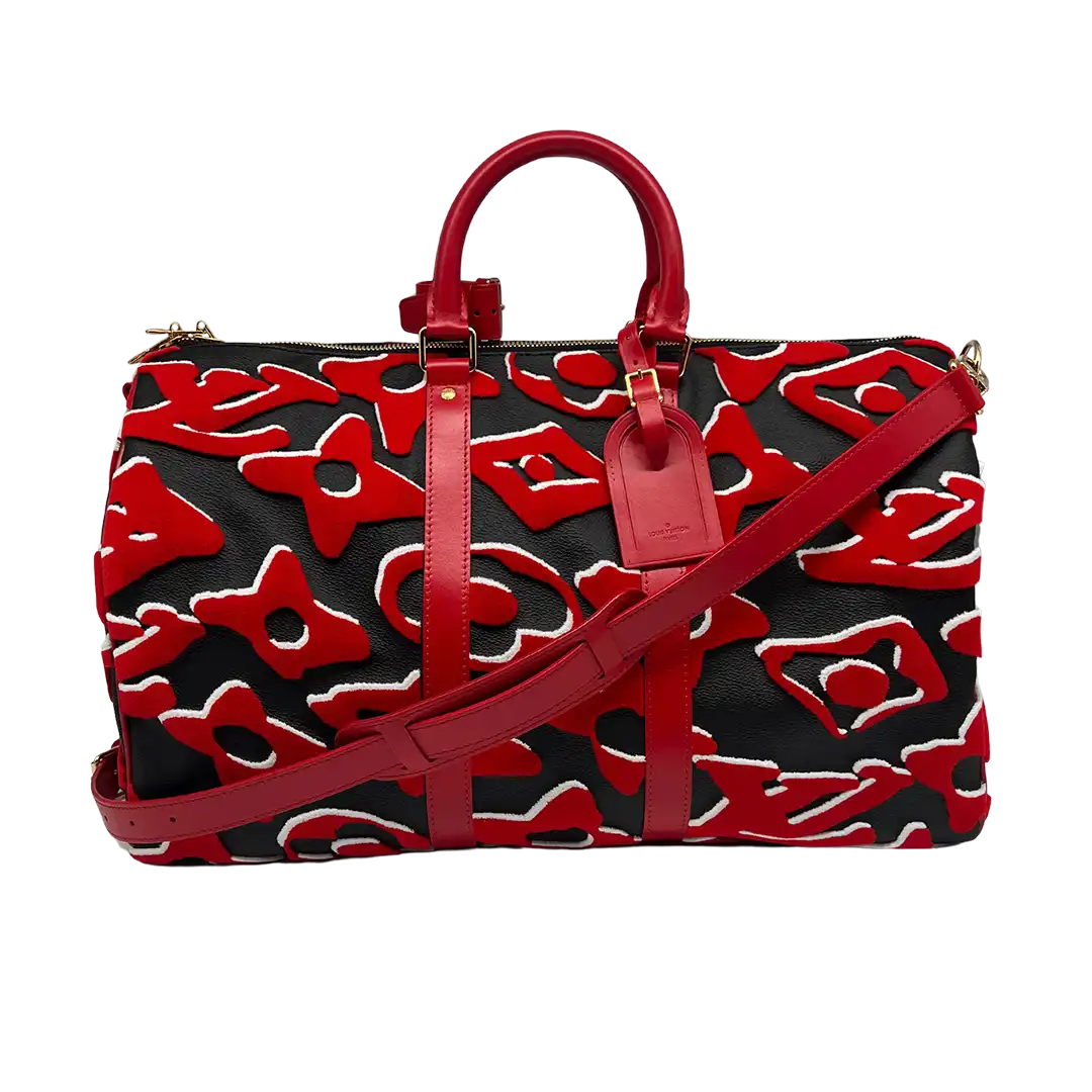 Louis Vuitton xUF Urs Fischer rot X schwarz Monogramm Keepall Bandouliere 45 / neu Louis Vuitton