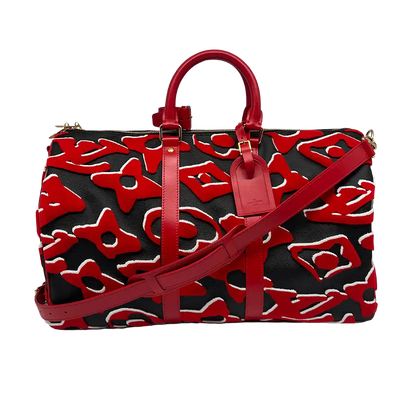 Louis Vuitton xUF Urs Fischer rot X schwarz Monogramm Keepall Bandouliere 45 / neu Louis Vuitton