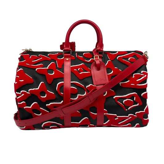 Louis Vuitton xUF Urs Fischer rot X schwarz Monogramm Keepall Bandouliere 45 / neu Louis Vuitton