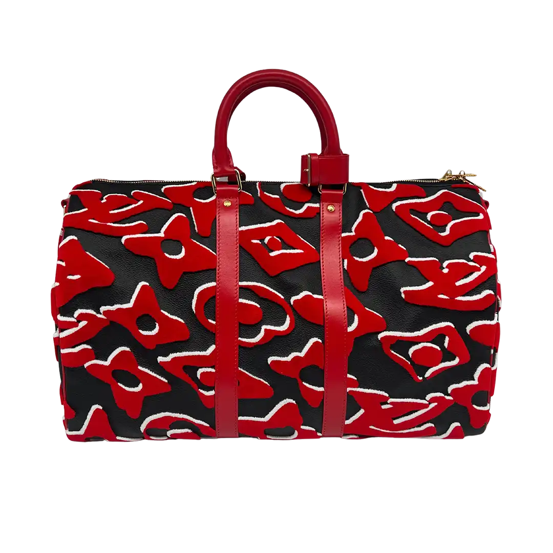 Louis Vuitton xUF Urs Fischer rot X schwarz Monogramm Keepall Bandouliere 45 / neu Louis Vuitton