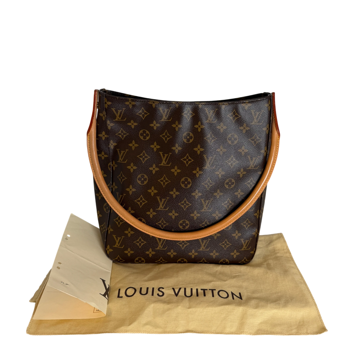 Louis Vuitton Looping GM Schultertasche Monogram Canvas Braun Gold – Ansicht 13