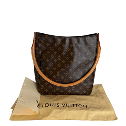 Louis Vuitton Looping GM Schultertasche Monogram Canvas Braun Gold – Ansicht 13