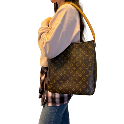 Louis Vuitton Looping GM Schultertasche Monogram Canvas Braun Gold – Ansicht 11