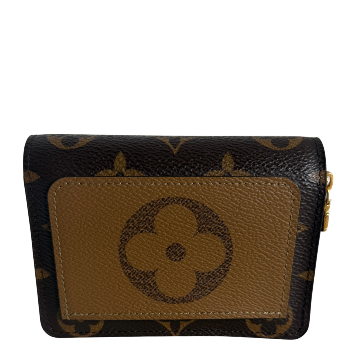 Louis Vuitton Lou Wallet Monogram Reverse Canvas Bruin Goud