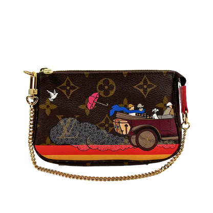Louis Vuitton Pochette Accessories Xmas 2015 M41655 braun Fullset / sehr gut Louis Vuitton