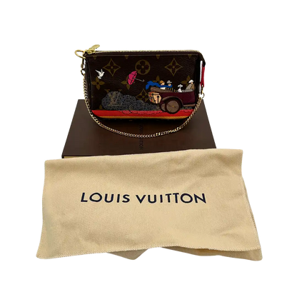 Louis Vuitton Pochette Accessories Xmas 2015 M41655 braun Fullset / sehr gut Louis Vuitton