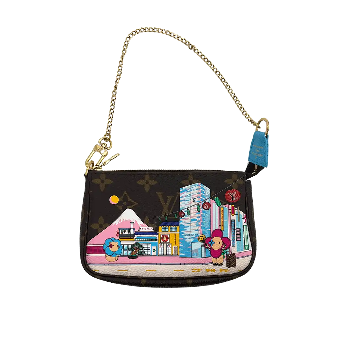 Louis Vuitton Mini Pochette Accessoires Vivienne Holiday Monogram Canvas/Blau Fullset / neu Louis Vuitton
