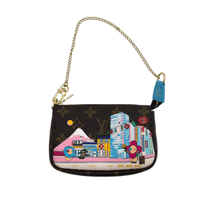 Louis Vuitton Mini Pochette Accessoires Vivienne Holiday Monogram Canvas/Blauw