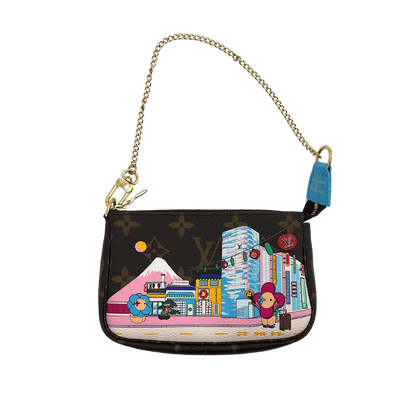 Louis Vuitton Mini Pochette Accessoires Vivienne Holiday Monogram Canvas/Blau Fullset / neu Louis Vuitton