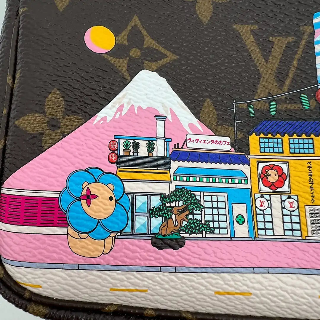 Louis Vuitton Mini Pochette Accessoires Vivienne Holiday Monogram Canvas/Blau Fullset / neu Louis Vuitton